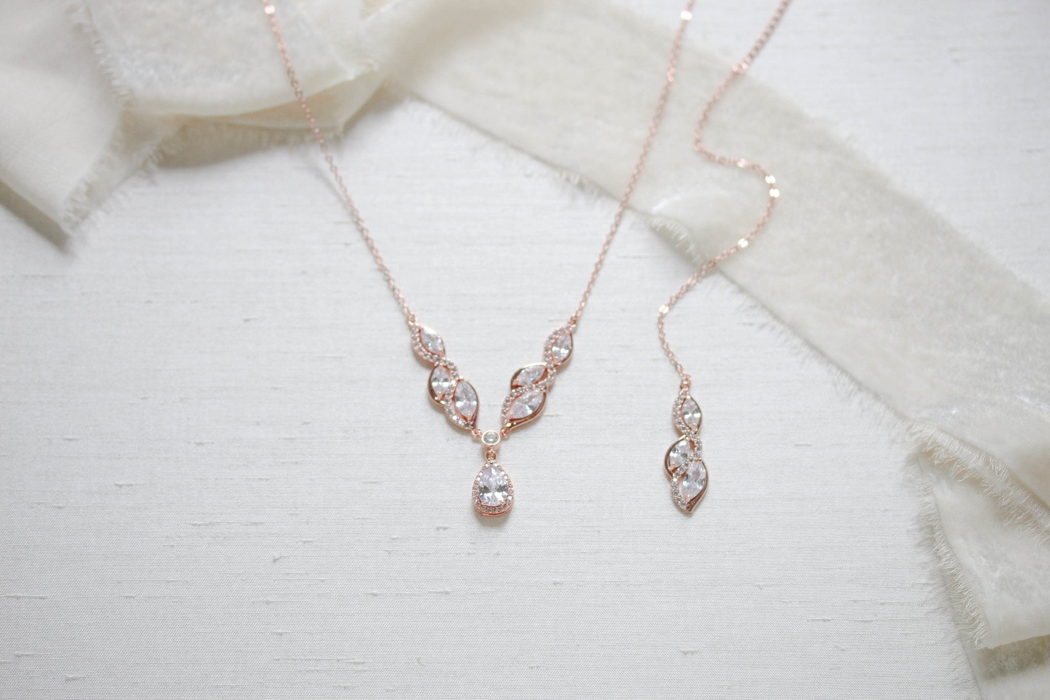 Hadley Rose gold necklace with backdrop option