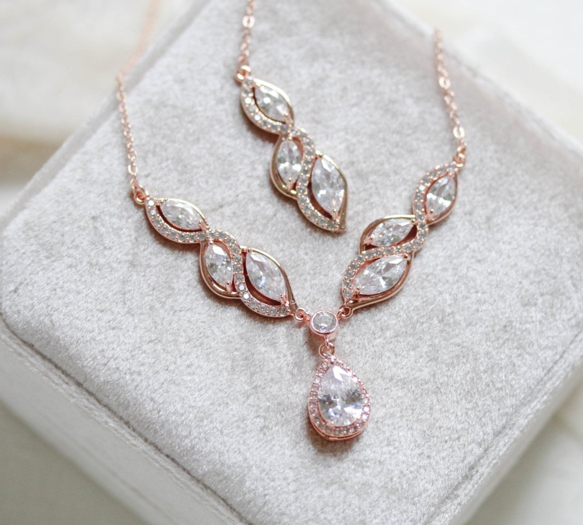 Hadley Rose gold necklace with backdrop option
