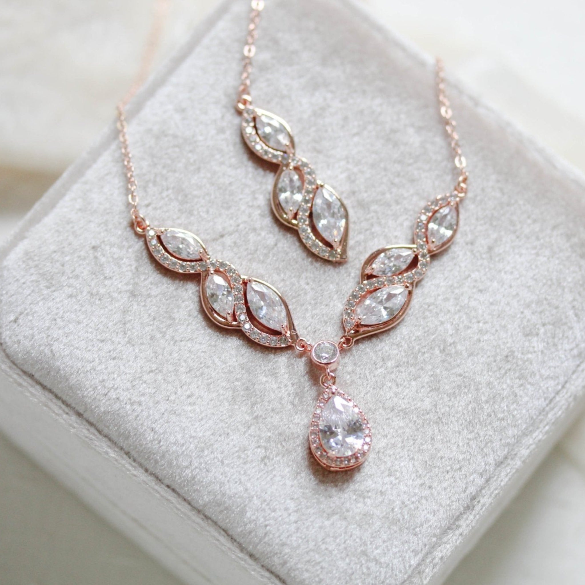 Hadley Rose gold necklace with backdrop option