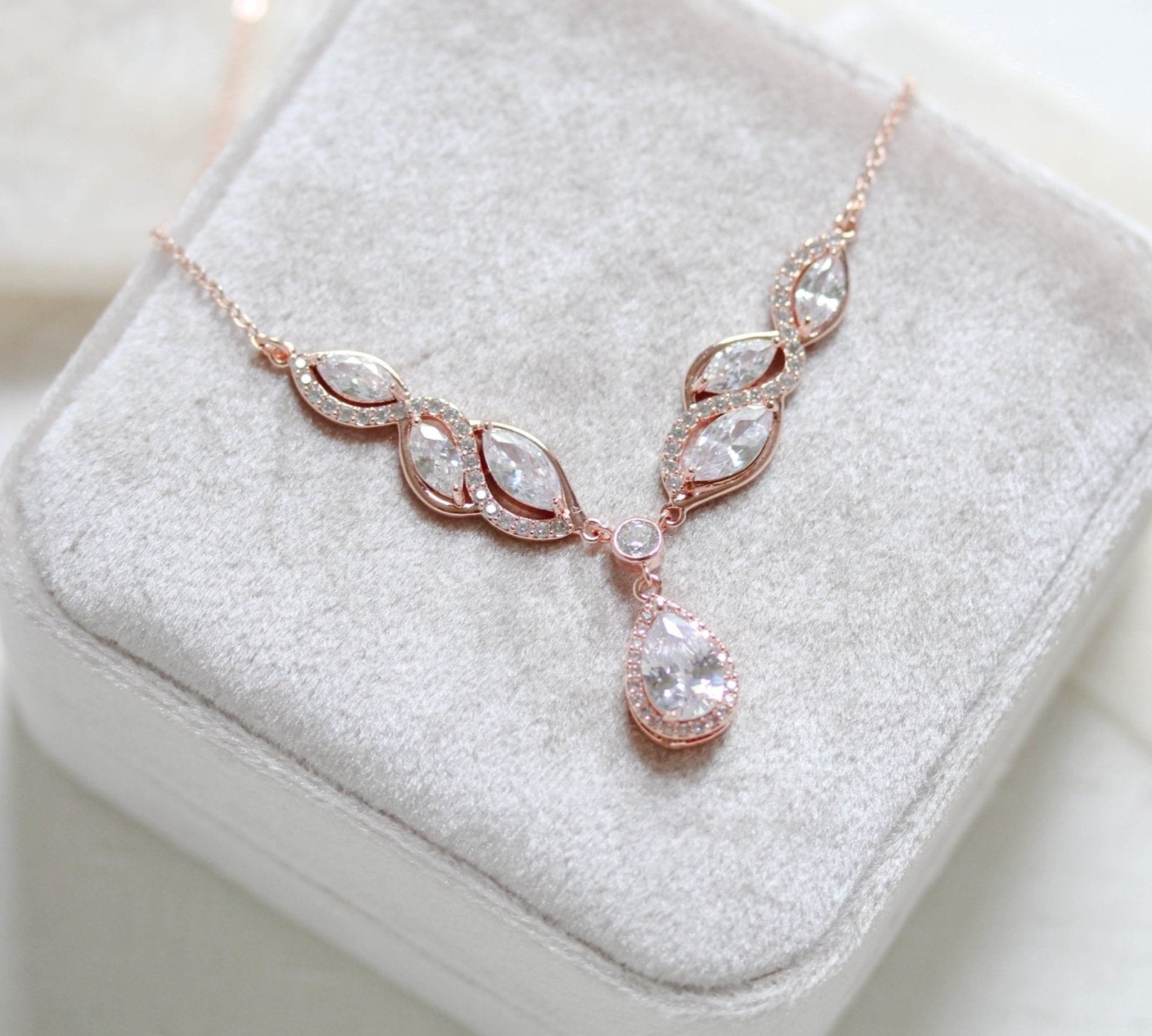 Hadley Rose gold necklace with backdrop option