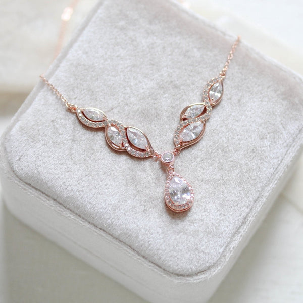 Hadley Rose gold necklace with backdrop option