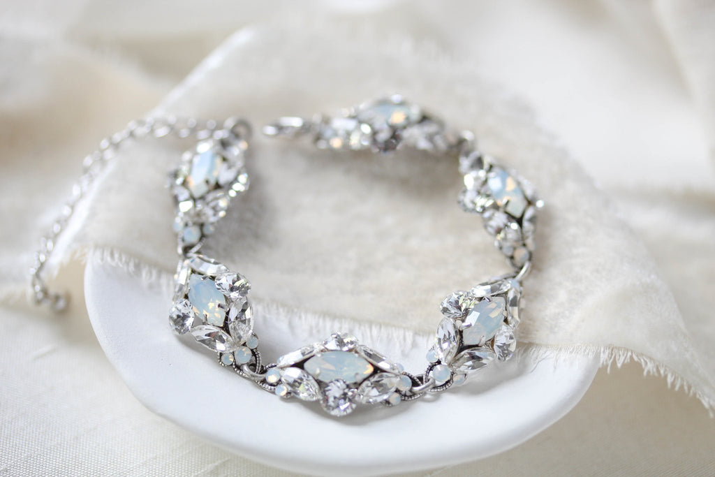 HARLEY White opal Crystal bracelet for brides - Treasures by Agnes