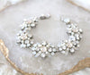 Ivory cream and White Opal Crystal Bridal bracelet - ROWAN - Treasures by Agnes