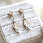 Ivory cream crystal bridal earrings - JULIA