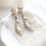 Ivory cream crystal bridal earrings - JULIA