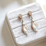 Ivory cream crystal bridal earrings - JULIA