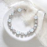 White crystal wedding tennis bracelet - JULIANNA 