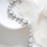 White crystal wedding tennis bracelet - JULIANNA 