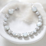 White crystal wedding tennis bracelet - JULIANNA 