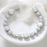 White crystal wedding tennis bracelet - JULIANNA 