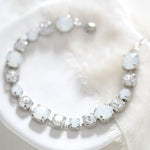White crystal wedding tennis bracelet - JULIANNA 