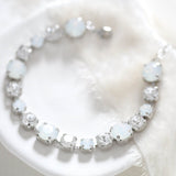 White crystal wedding tennis bracelet - JULIANNA 