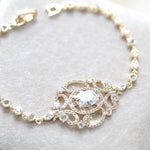 Cubic zirconia pendant Bridal bracelet - KENDRA 