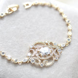 Cubic zirconia pendant Bridal bracelet - KENDRA 