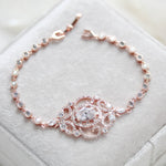 Cubic zirconia pendant Bridal bracelet - KENDRA 