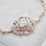 Cubic zirconia pendant Bridal bracelet - KENDRA 