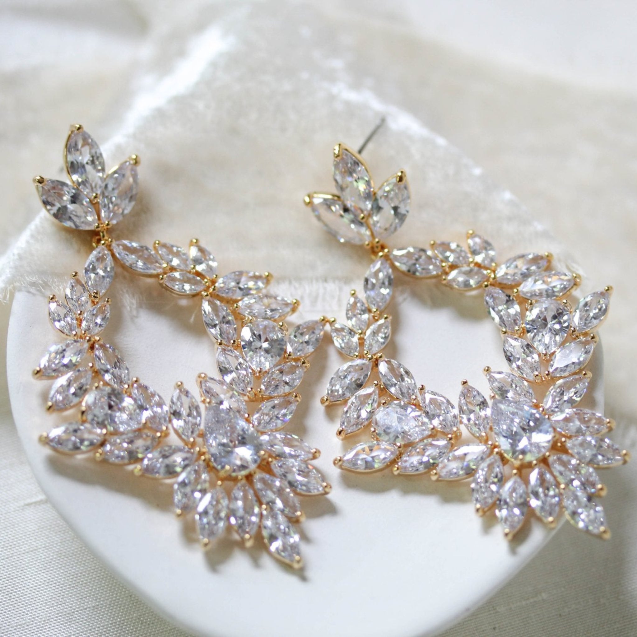 Large cluster style hoop statement earrings - FRANCESCA - Treasures by Agnes