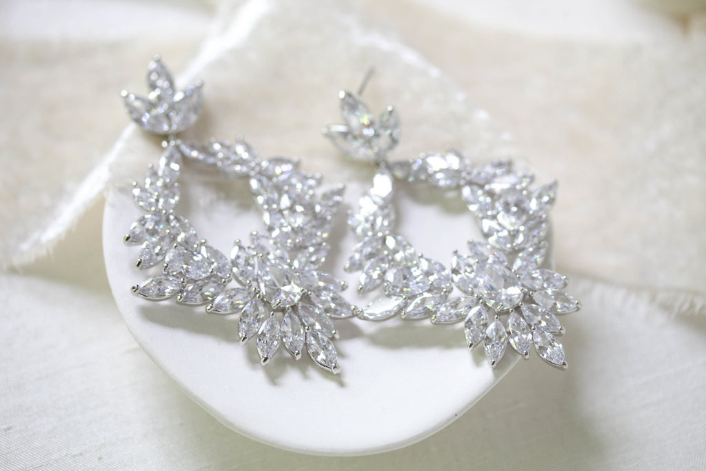Large cluster style hoop statement earrings - FRANCESCA - Treasures by Agnes