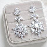 Large cubic zirconia rose gold bridal statement earrings - AVERY - Treasures by Agnes