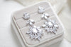 Large cubic zirconia rose gold bridal statement earrings - AVERY - Treasures by Agnes