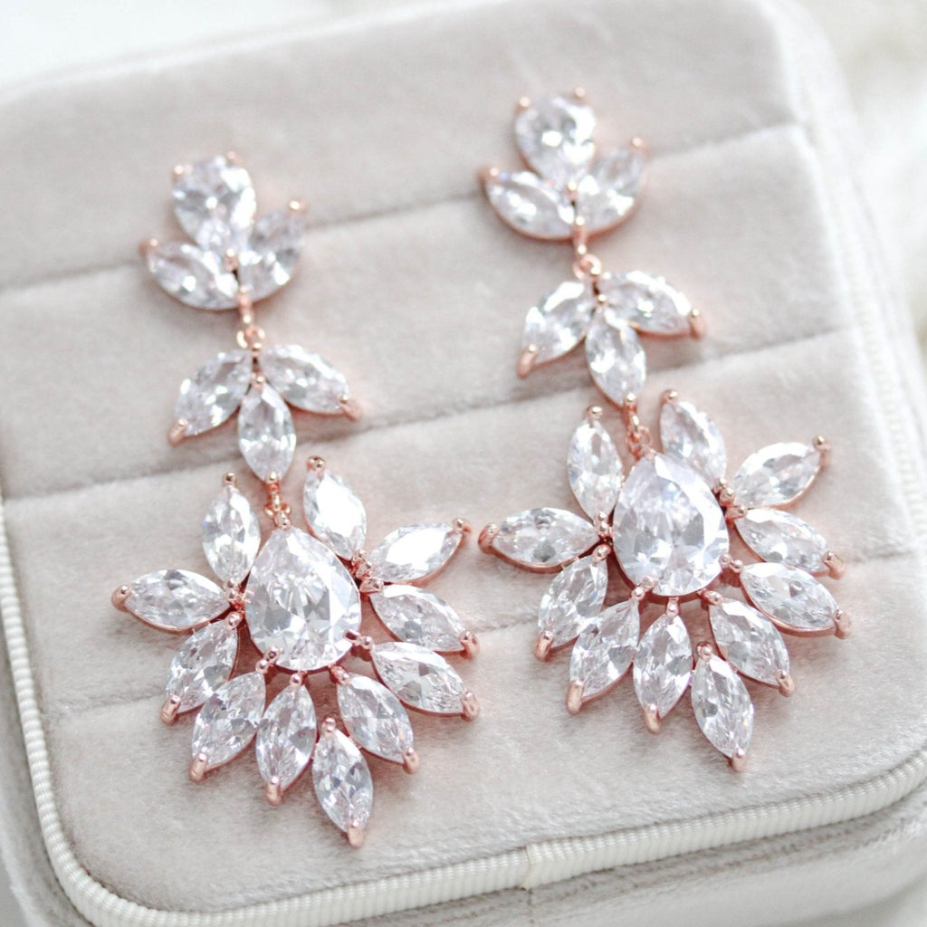 Large cubic zirconia earrings sale