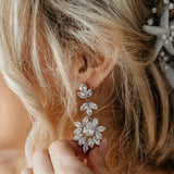 Large cubic zirconia rose gold bridal statement earrings - AVERY - Treasures by Agnes