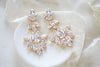 Large cubic zirconia rose gold bridal statement earrings - AVERY - Treasures by Agnes