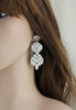 Large Haute Wedding earrings with crystals - ANGELINA - Treasures by Agnes