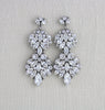Large Haute Wedding earrings with crystals - ANGELINA - Treasures by Agnes