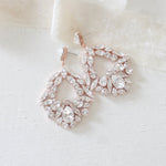 Large rose gold hoop style statement bridal earrings - VANESSA - Treasures by Agnes
