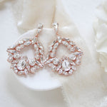 Large rose gold hoop style statement bridal earrings - VANESSA - Treasures by Agnes