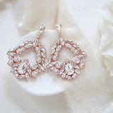 Large rose gold hoop style statement bridal earrings - VANESSA - Treasures by Agnes