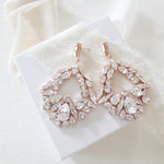 Large rose gold hoop style statement bridal earrings - VANESSA - Treasures by Agnes