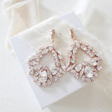 Large rose gold hoop style statement bridal earrings - VANESSA - Treasures by Agnes