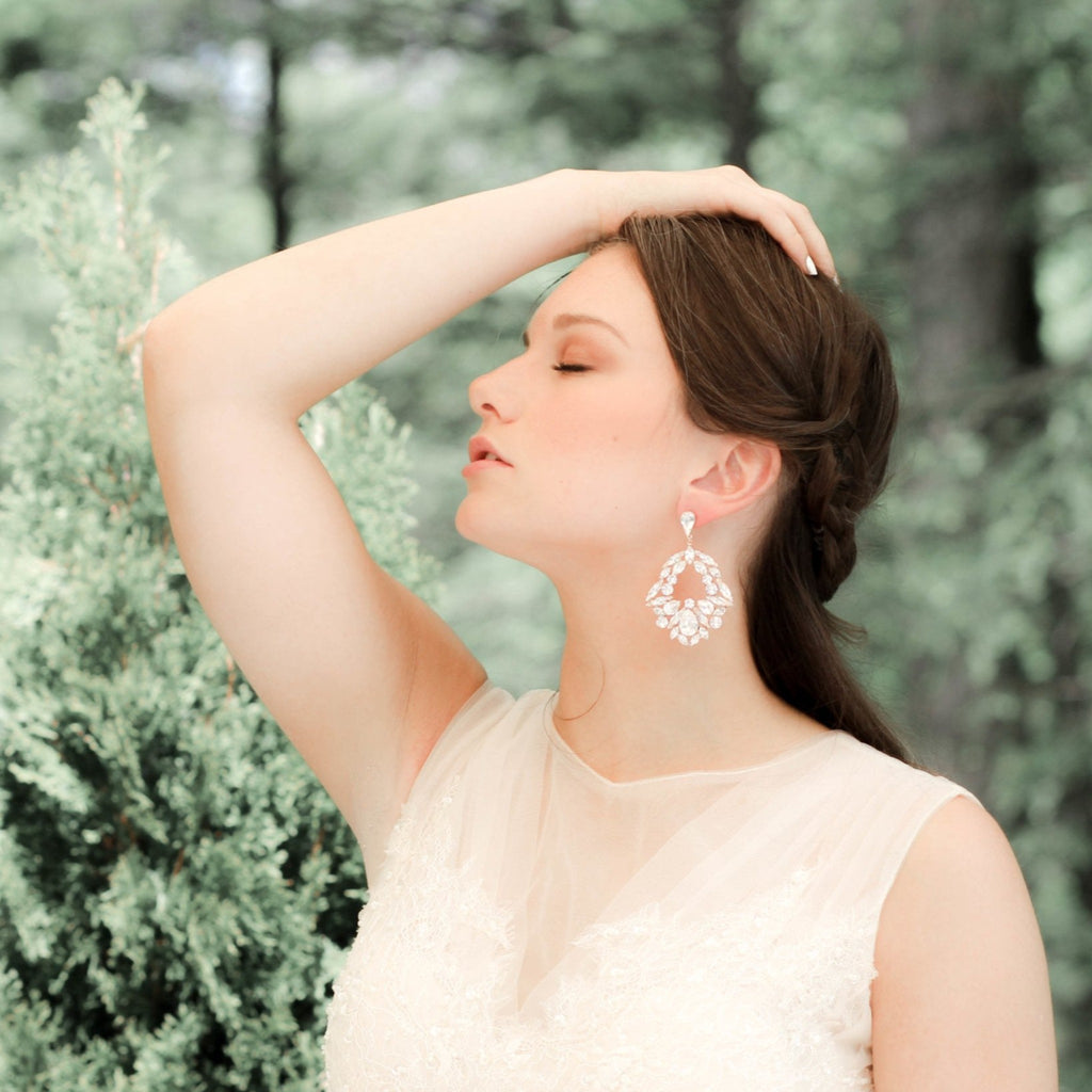 Large rose gold hoop style statement bridal earrings - VANESSA - Treasures by Agnes