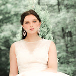 Large rose gold hoop style statement bridal earrings - VANESSA - Treasures by Agnes