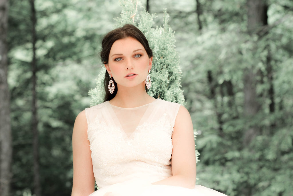 Large rose gold hoop style statement bridal earrings - VANESSA - Treasures by Agnes