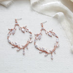 Large rose gold statement wedding earrings - APRILLE - Treasures by Agnes