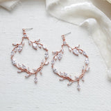 Large rose gold statement wedding earrings - APRILLE - Treasures by Agnes