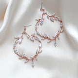 Large rose gold statement wedding earrings - APRILLE - Treasures by Agnes