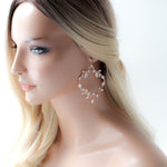 Large rose gold statement wedding earrings - APRILLE - Treasures by Agnes