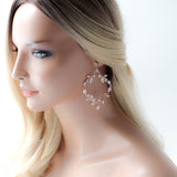 Large rose gold statement wedding earrings - APRILLE - Treasures by Agnes