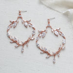 Large rose gold statement wedding earrings - APRILLE - Treasures by Agnes