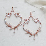 Large rose gold statement wedding earrings - APRILLE - Treasures by Agnes