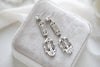 Long Art Deco Crystal Bridal earrings - LYDIA - Treasures by Agnes