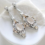 Long Drop Swarovski crystal Wedding earrings - HELEN
