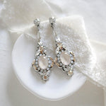 Long Drop Swarovski crystal Wedding earrings - HELEN