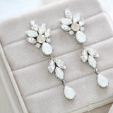Long crystal vintage style Bridal earrings - PARKER