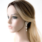 Long crystal vintage style Bridal earrings - PARKER
