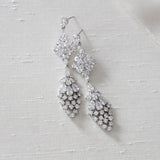 Long cubic zirconia Rose gold bridal earrings - SUMMER